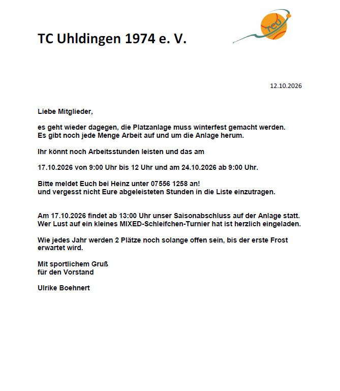 Du betrachtest gerade Saisonabschluss und letzte Arbeiten